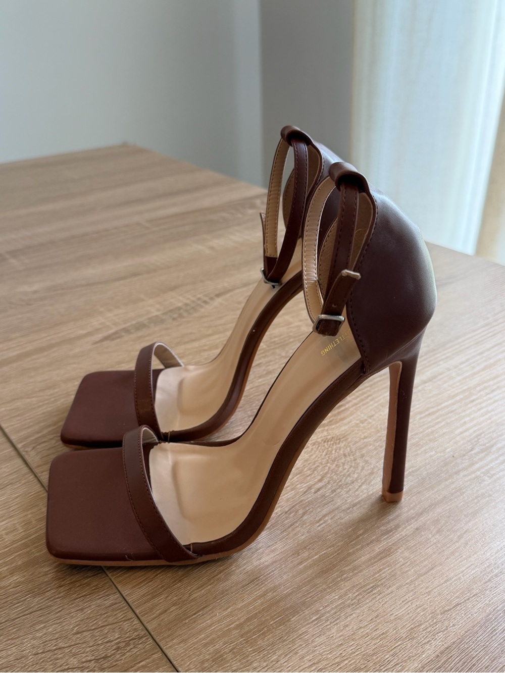 Elegant Brown High Heel Ankle-Strap Sandals